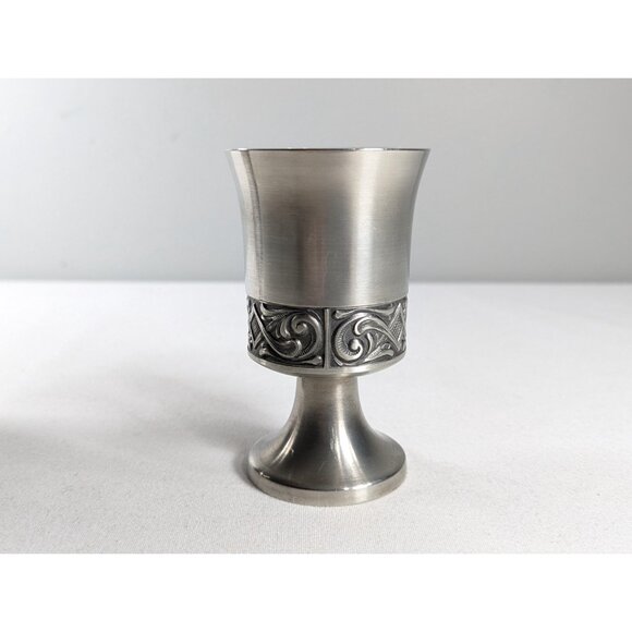 Set 2 MCM 30th Anniversary Selandia Norway Rosemal Acanthus Pewter Wine Glasses - Picture 3 of 7